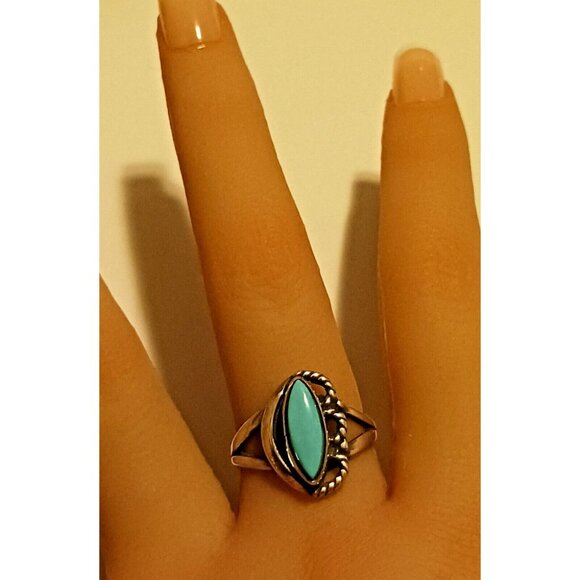 Native American Navajo Turquoise Ring 925 s8 (1348) - Picture 3 of 3